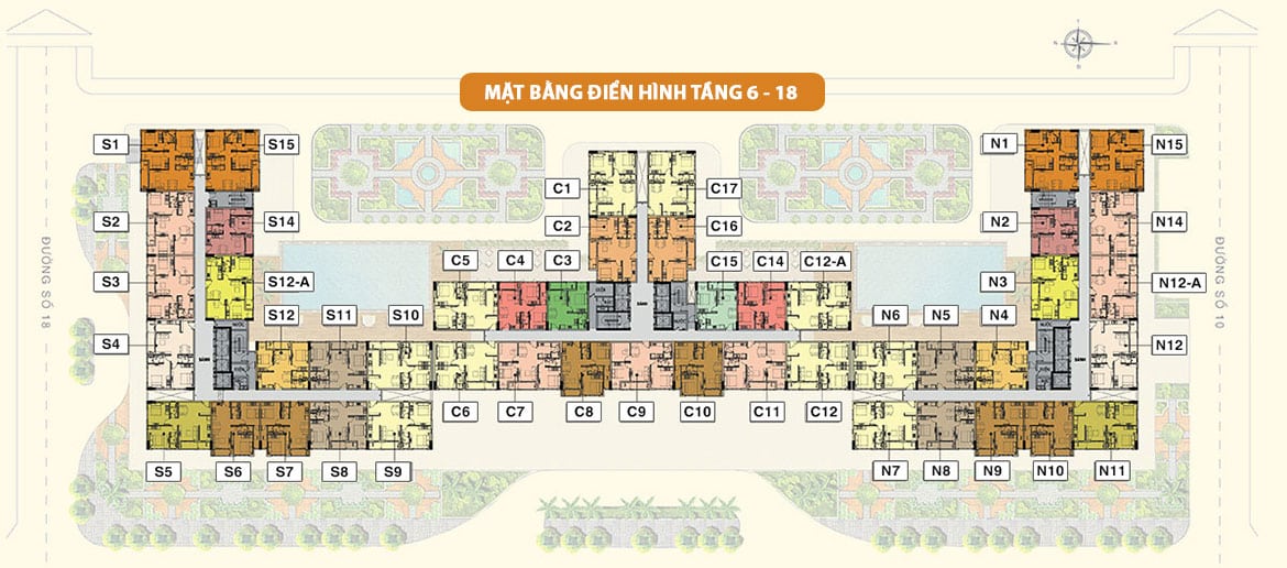 Mặt bằng dự án căn hộ chung cư Saigon Mia khu dân cư Trung Sơn