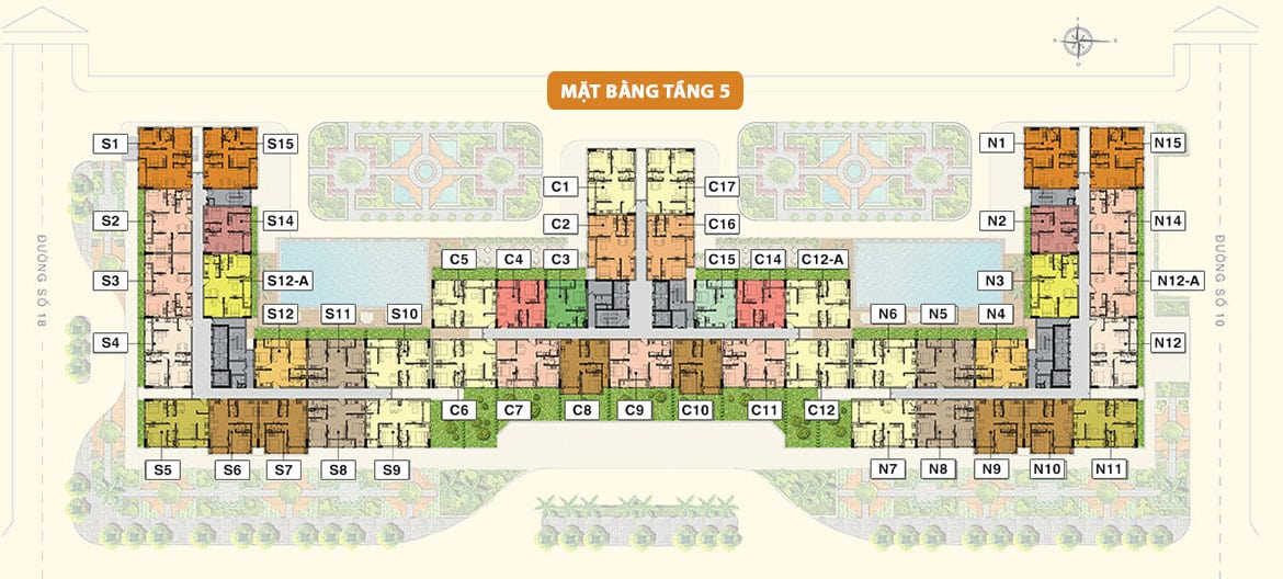 Mặt bằng dự án căn hộ chung cư Saigon Mia khu dân cư Trung Sơn