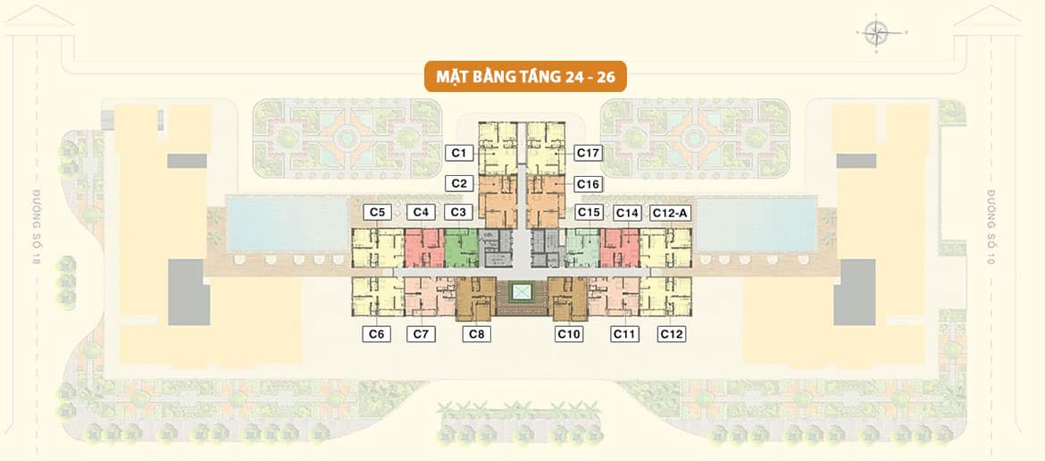 Mặt bằng dự án căn hộ chung cư Saigon Mia khu dân cư Trung Sơn