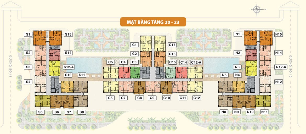 Mặt bằng dự án căn hộ chung cư Saigon Mia khu dân cư Trung Sơn