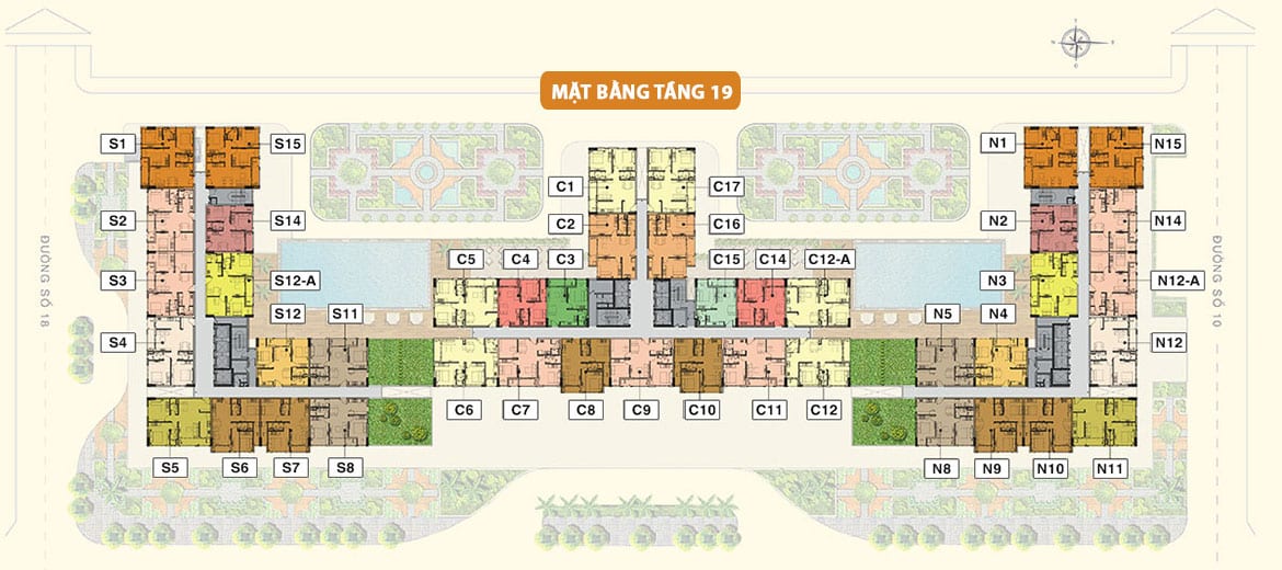 Mặt bằng dự án căn hộ chung cư Saigon Mia khu dân cư Trung Sơn