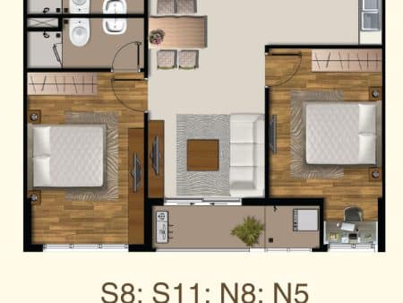 Alternative view of Saigon Mia 2PN 70m² 2WC Cho Thuê – Nội Thất Cao Cấp – Khoảng 16 Triệu/Tháng