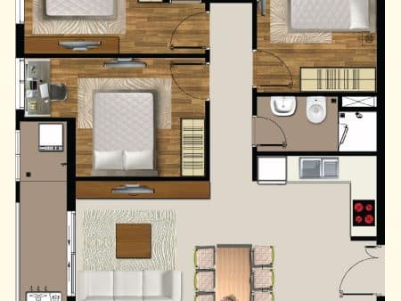 Alternative view of Căn Góc Saigon Mia 3PN 82,58m² Cho Thuê – S1, S15, N1, N15 – Giá Từ 15 Triệu/Tháng