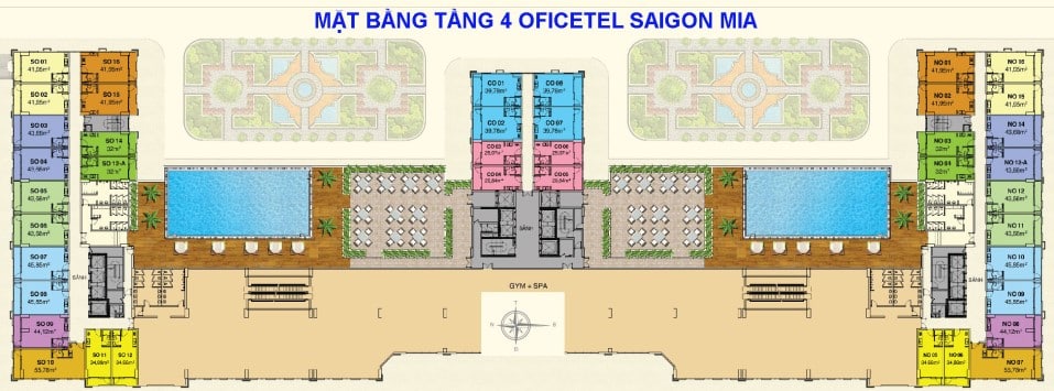 Mặt Bằng Officetel Và Tiện Ích Tầng 4