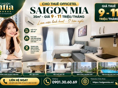 Cho Thuê Officetel Saigon Mia 35m² – Giá 9-11 Triệu/Tháng
