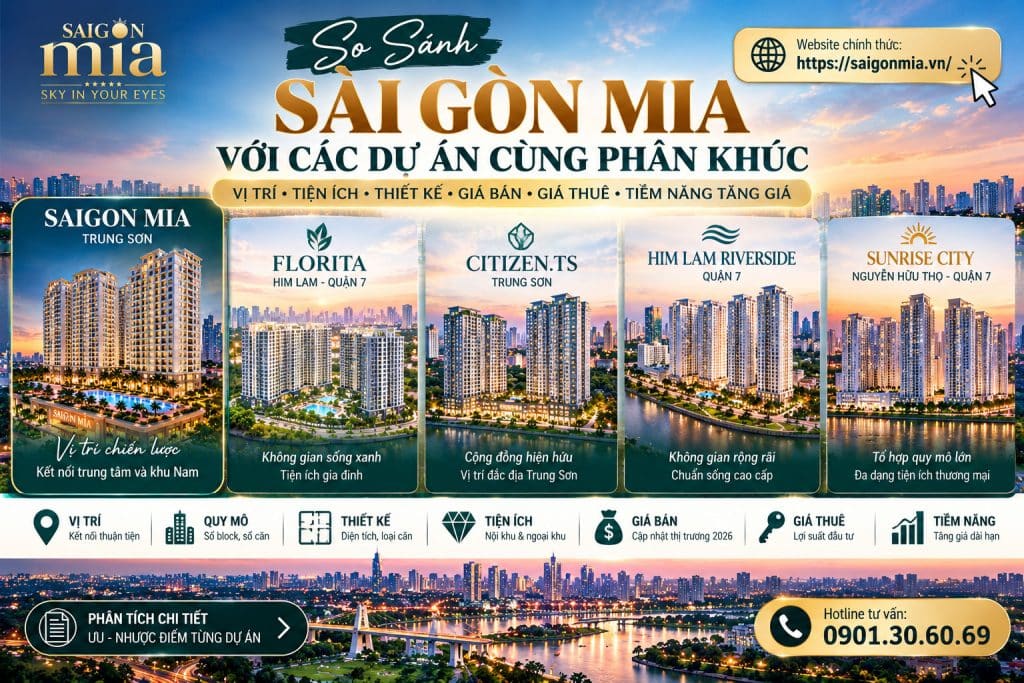 So Sánh Sài Gòn Mia Với Các Dự Án Cùng Phân Khúc